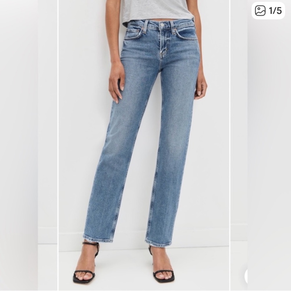 Agolde Women's Straight Leg Jeans in Light Blue Wash